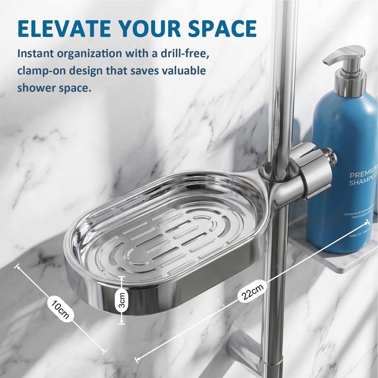 Shower Rail Soap Dish, Twist-on Bathroom Soap Holders