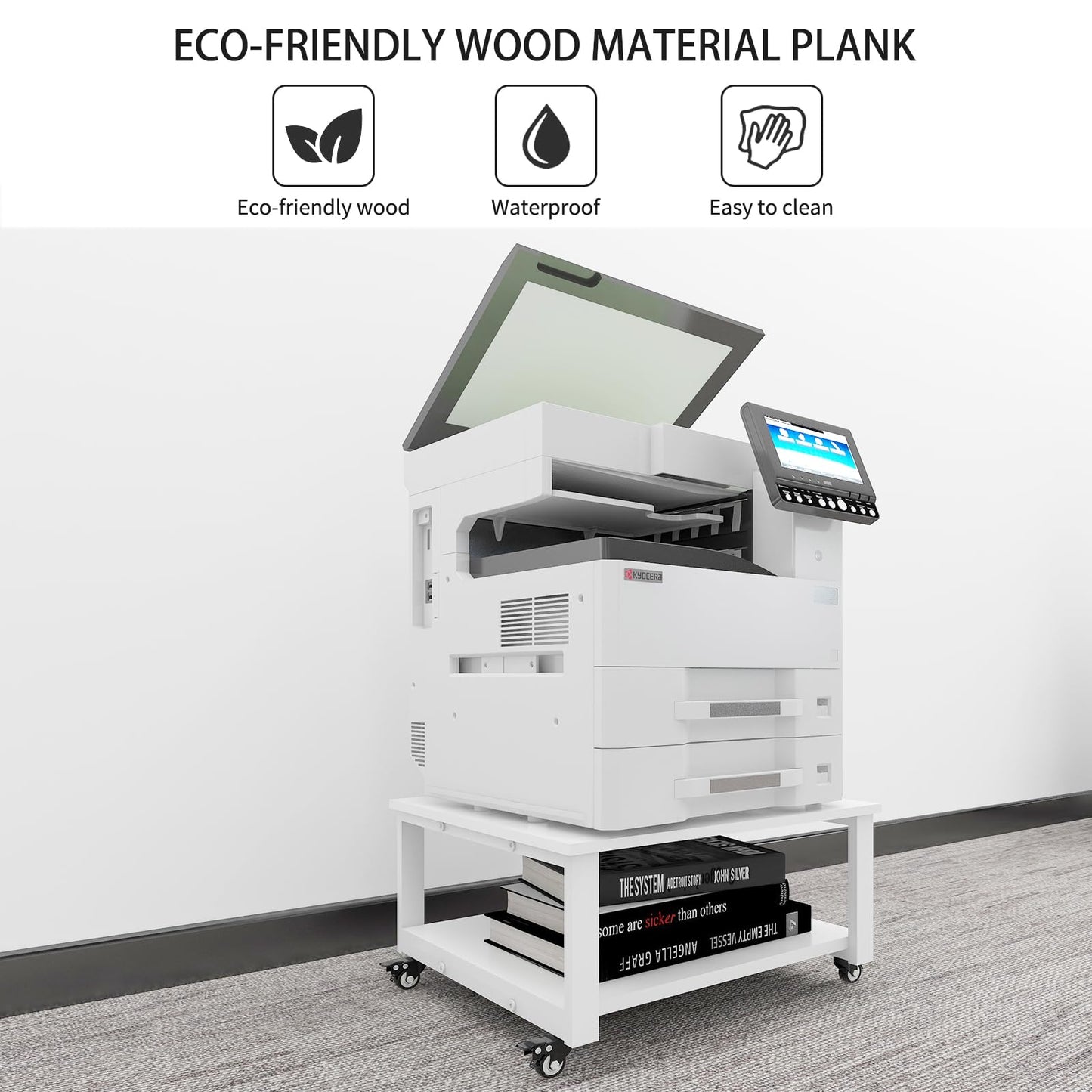 PUNCIA 2 Tier Laser Printer Stand with Paper Storage Shelf