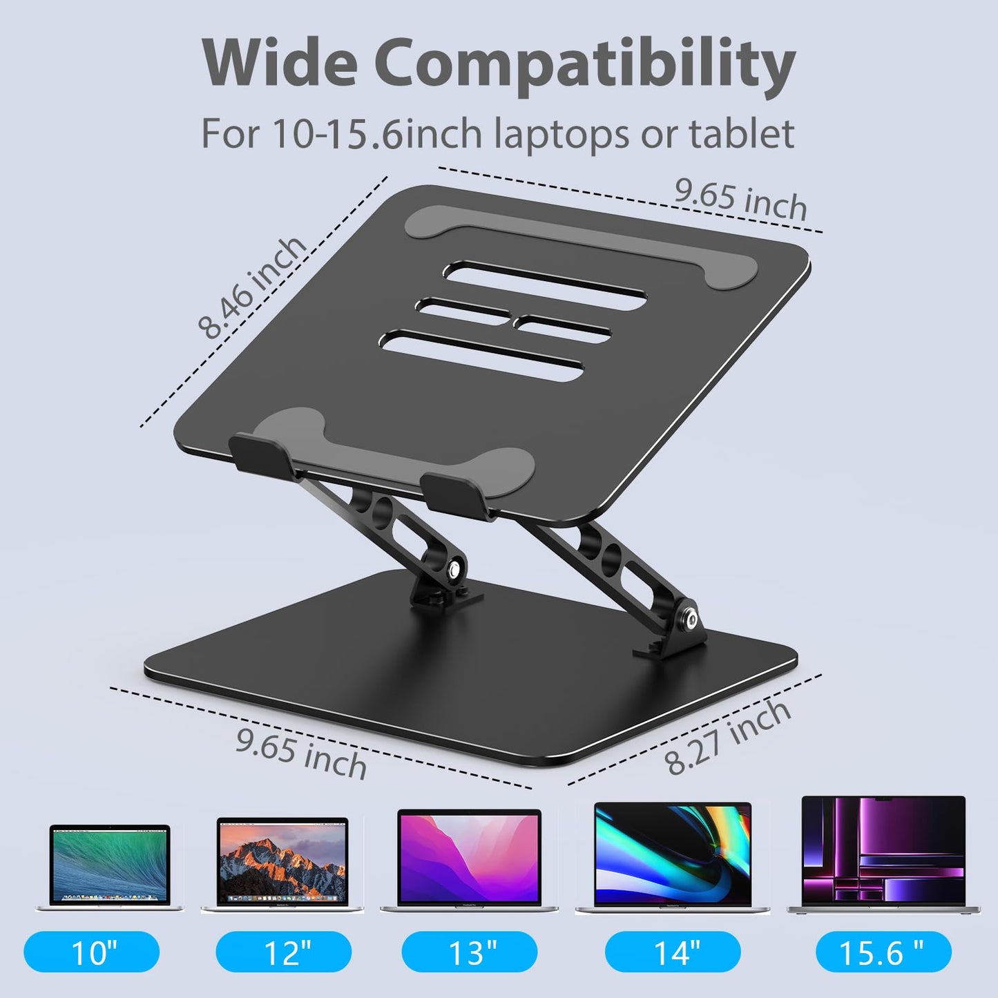 Nayka Adjustable Laptop Stand for Desk, Metal Foldable Laptop Riser