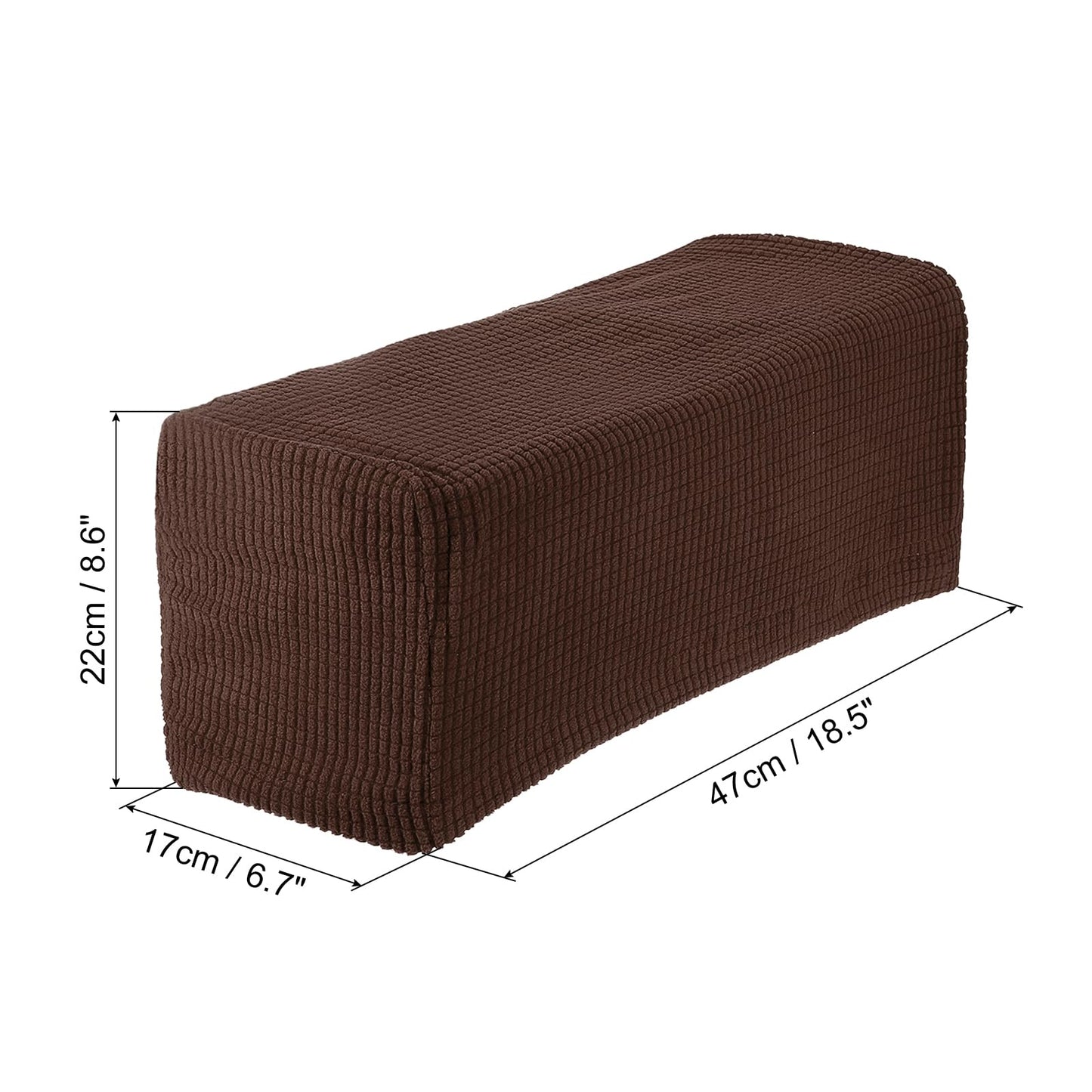 sourcing map 2pcs Stretch Armrest Covers for Chairs/Sofas, Couch Arm Covers with Twist Pin, Furniture Protector Slipcovers Brown