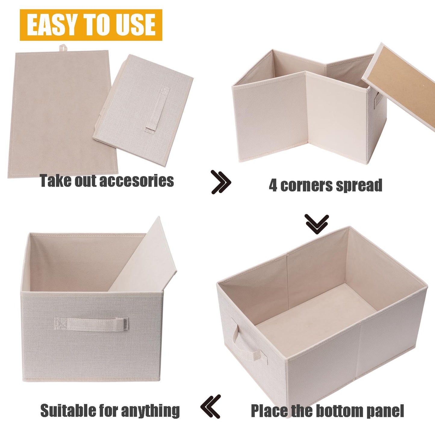 4 PCS Clothes Drawer Organisers Fabric Storage Box for Wardrobe Clothes Toy