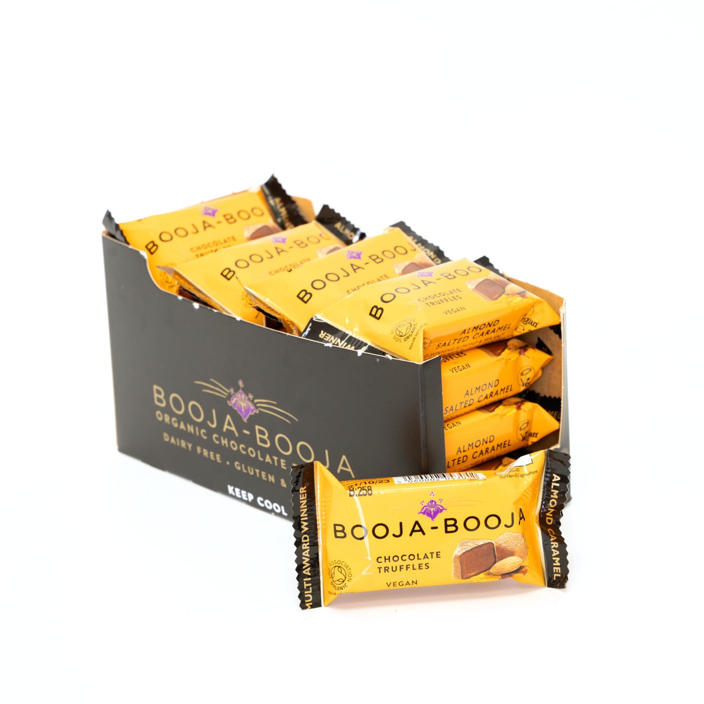 Booja - Booja, Almond Salted Caramel Two Vegan Chocolate Truffle Packs (Pack of 16)