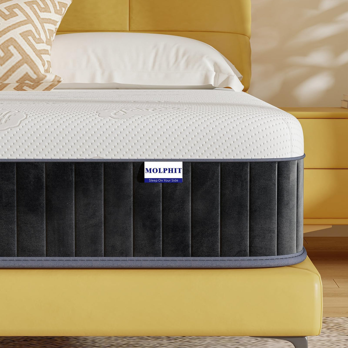 MOLPHIT 10-Inch Single Mattress  The Innerspring Hybrid Memory Foam Bed in a Box for Ultimate Support and Pressure ReliefSingle Size Mattress(190 *