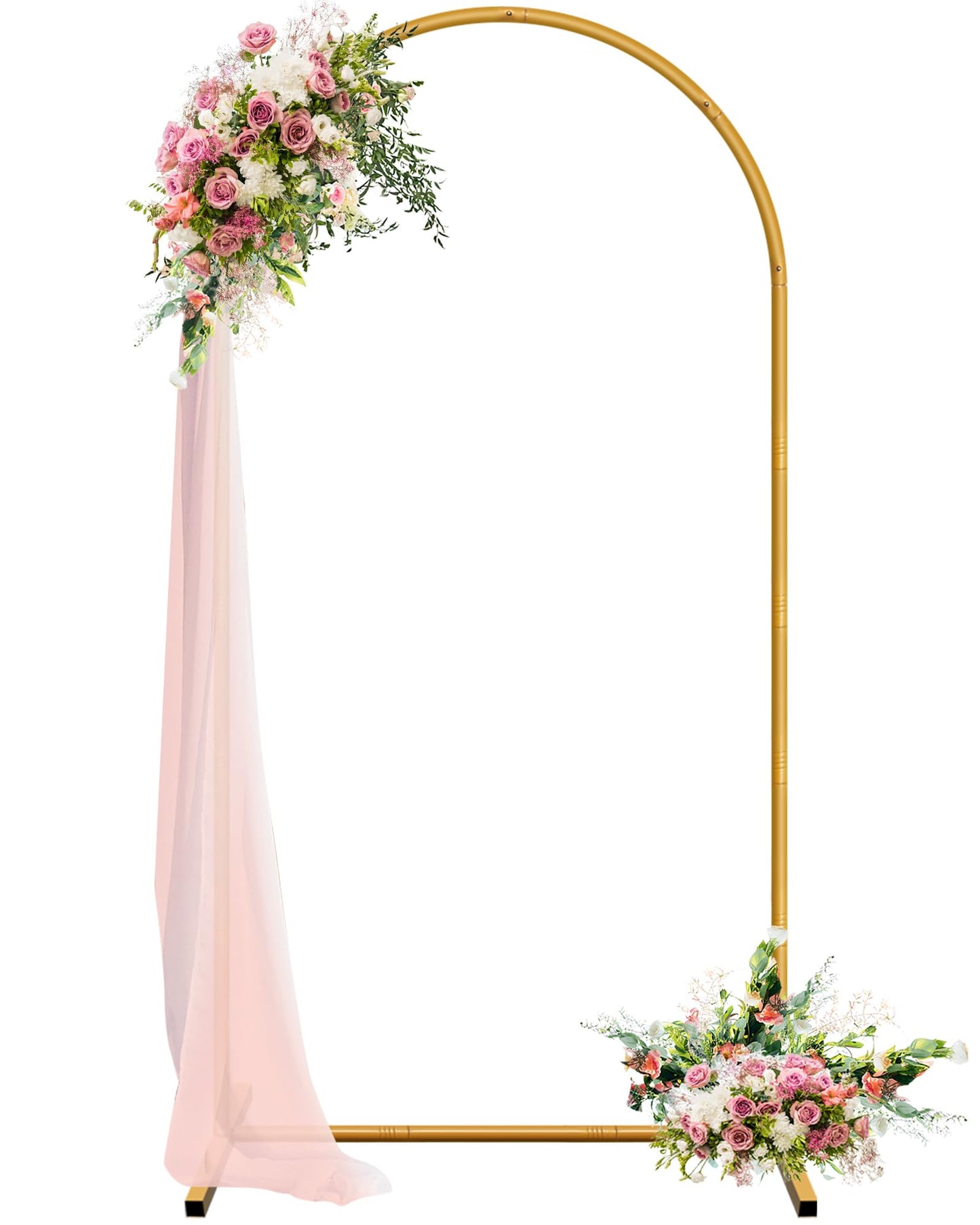 JEBUTU 2.2mx1.2m Metal Arch Backdrop Stand, Balloon Arch Backdrop Stand, Garden Arched Frame for Wedding Birthday Party Bridal Baby Shower Garden