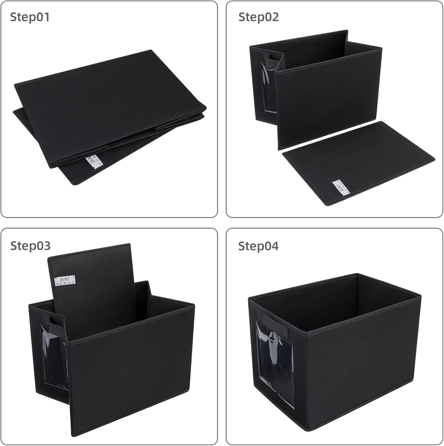 DIMJ Foldable Wardrobe Storage Boxes, 3 Pack Fabric Shelf Clothes Organiser