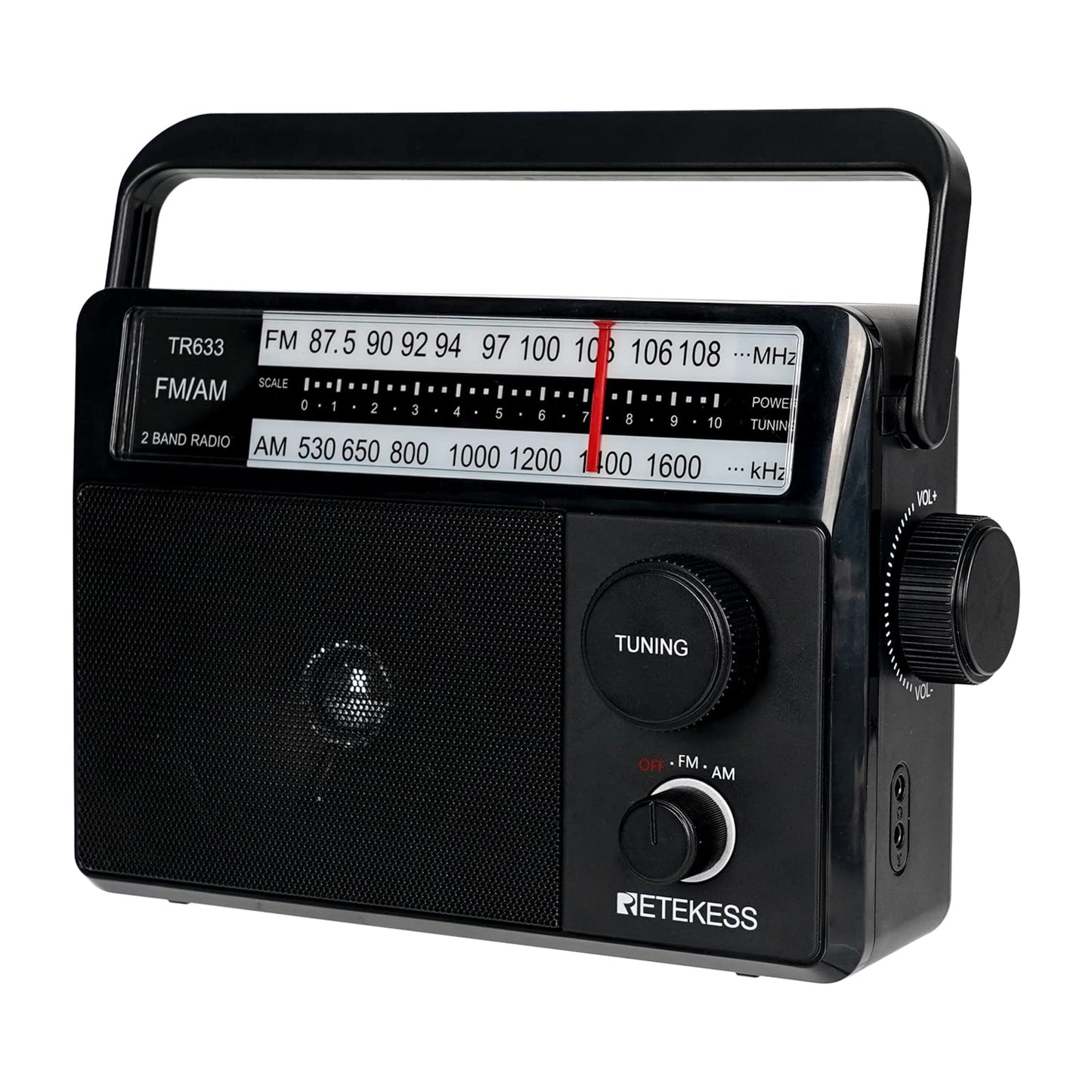 Retekess TR633 Battery Radio Portable, Transistor Radio, AM FM, External Antenna,Transistor,Headphone Jack,Large Speaker,Portable Radios Mains and