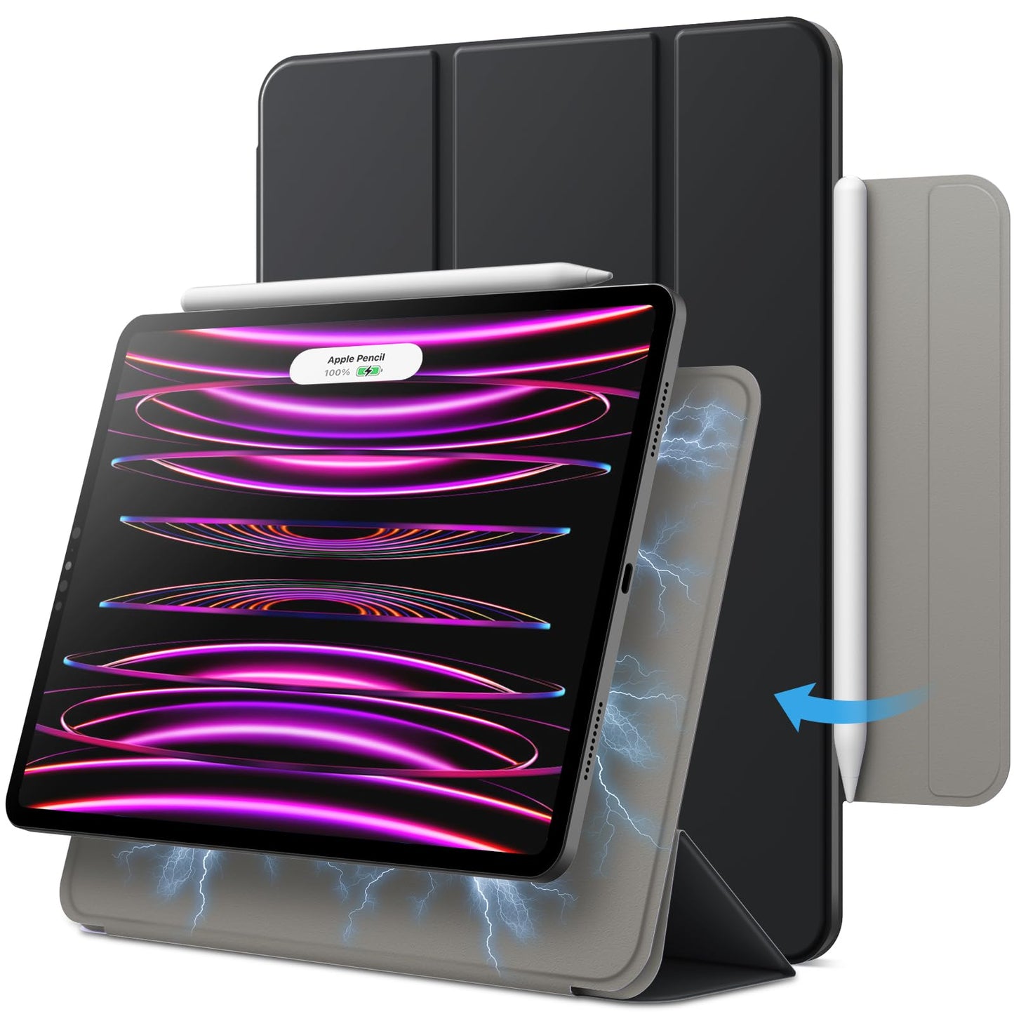 JETech Magnetic Case for iPad Pro 11 Inch (2022/2021/2020/2018 Model), and iPad Air 5/4 (10.9-inch 2022/2020), Support Pencil 2nd Gen Charging,