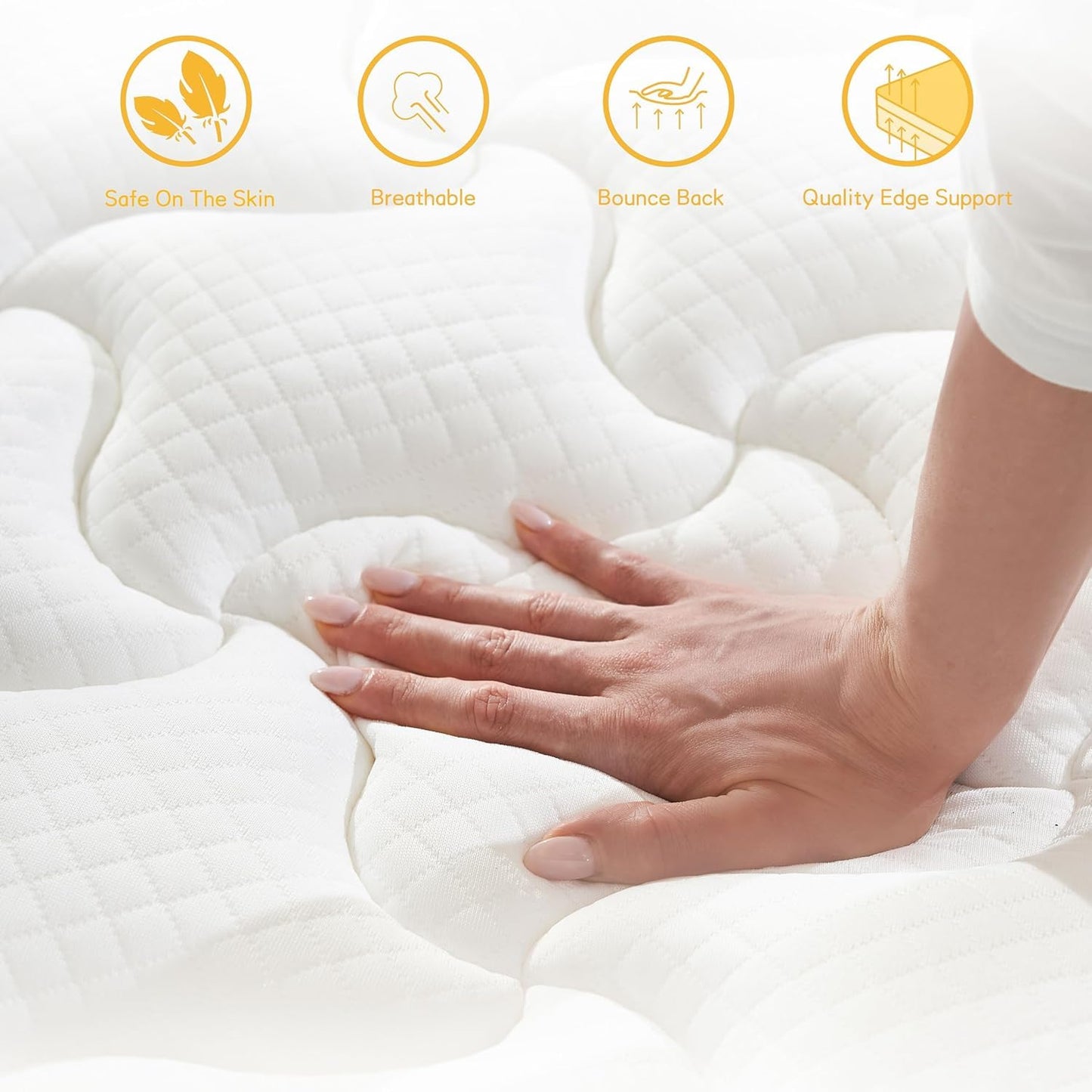 Giovanly Double Mattress,Hybrid Mattresses in a box with Memory Foam,Medium Firm, Individual Pocket Spring with Breathable Knitted and Back Pain