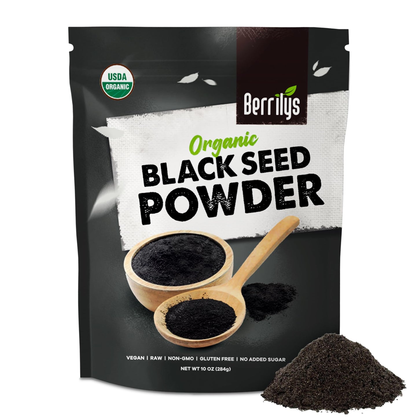 Berrilys Organic Black Cumin Seed Powder, 454 gr Pure Organic Nigella Sativa, Black Cumin Seed Powder for Wellness & Holistic Health Benefits
