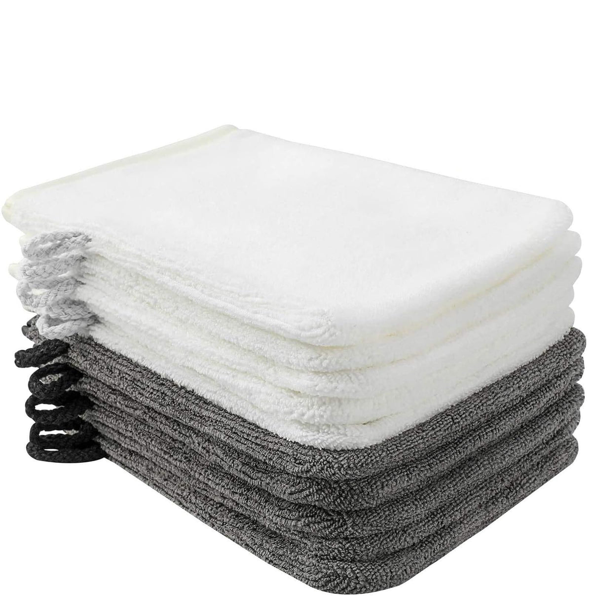 PHOGARY Microfibre Body Wash Mitts Set (10pcs) Flannels Soft Shower Face Mitts, Bath SPA Cloth, Reusable Makeup Remover Mitt Gloves, 15x21 cm