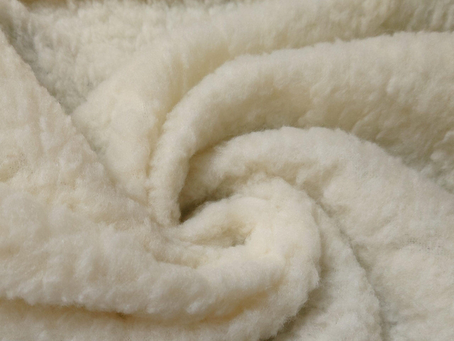 Faux Fur Sherpa Fleece Sheepskin Fabric Material - Cream 1m 150cm x 100cm