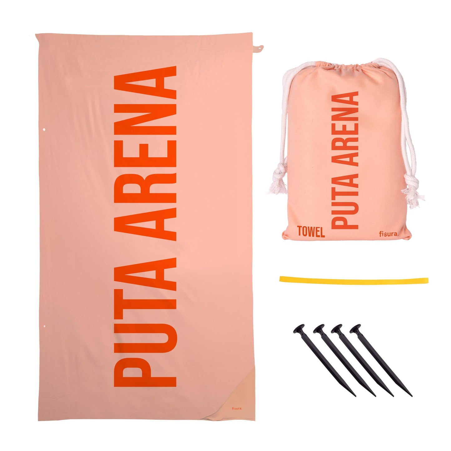 Fisura ? Oversized Beach Towel P*ta arena Lightweight orange microfiber towel for the pool, beach, camping, or picnic. Sand-proof. Quick-dry. 180 x