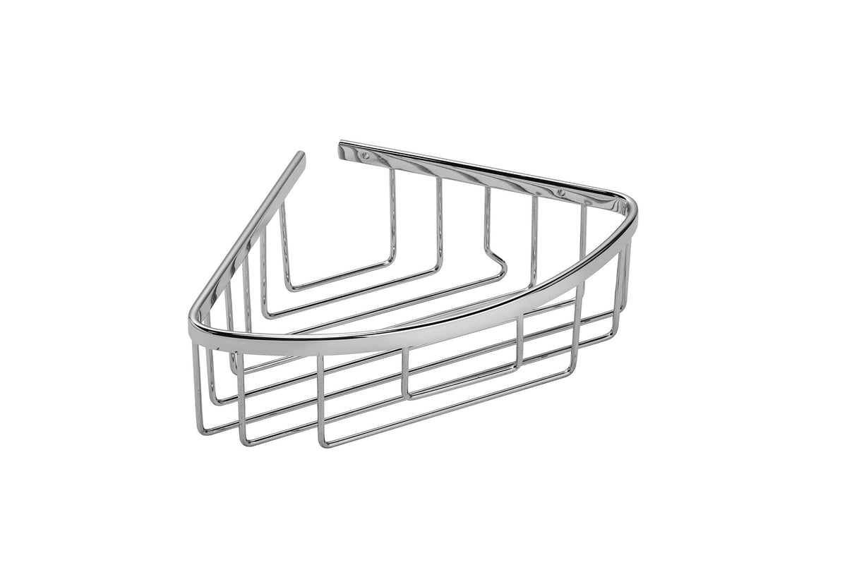 Croydex Slimline Aluminium Corner Shower Caddy - Rust Free Bathroom Accessories for Additional Storage, Chrome Plated Corner Shower Shelf, Dimensions: