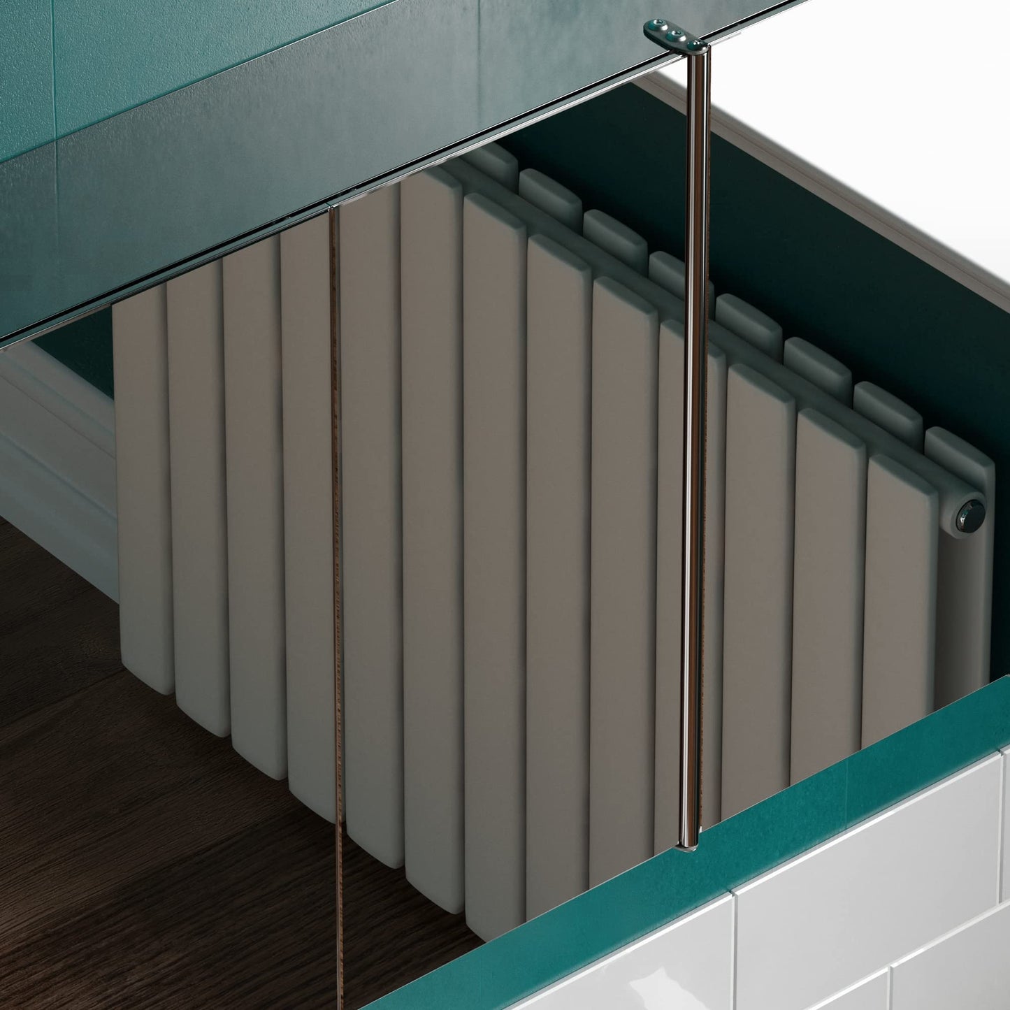 Bath Vida Tiano Bathroom Cabinet Triple Mirror Wall Mounted Stainless Steel Modern Storage Cupboard Unit
