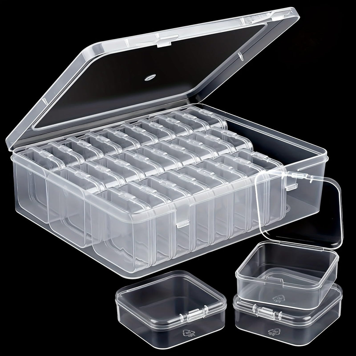 Bead Storage Box, Small Storage Box with Lid, Transparent Bead Organiser