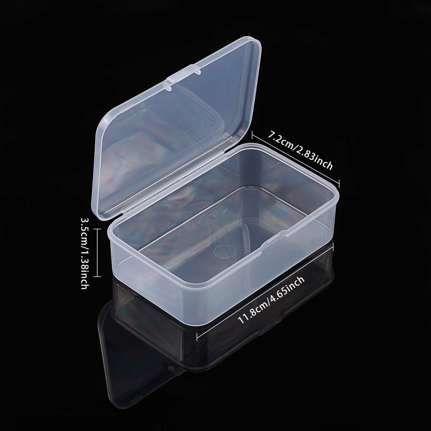 BENECREAT 8 Pack Rectangle Clear Plastic Bead Storage Containers Box Case with lid for Pins, Tiny Bead