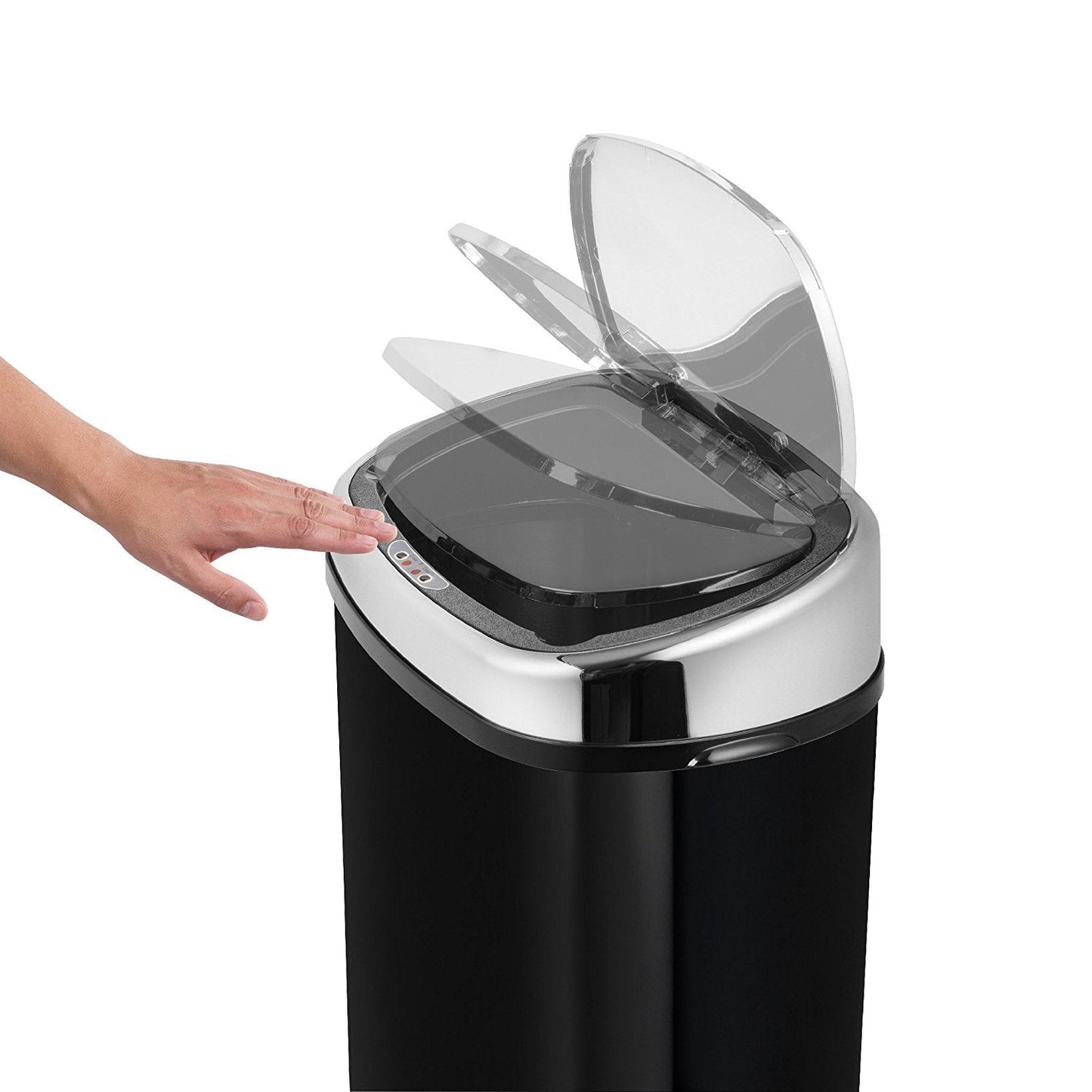 Tower T80900 Kitchen Bin with Sensor Lid, Touchless for Hygienic Waste Disposal, Infrared Technology, 58 Litre, Black