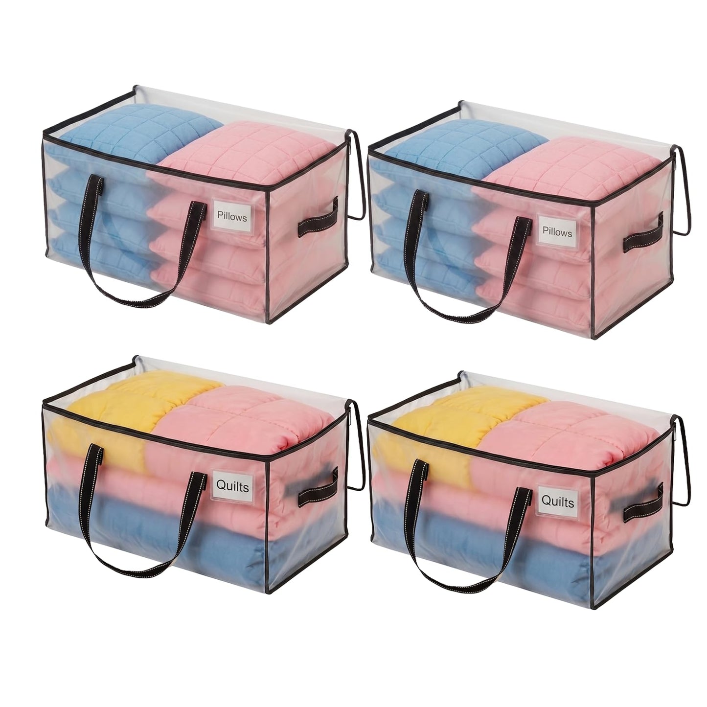 VENO 4 Pack Extra Large Moving Bags,Clothes Storage Bags for Blankets Bedding,Moving House Essentials,Waterproof Underbed Storage Packing