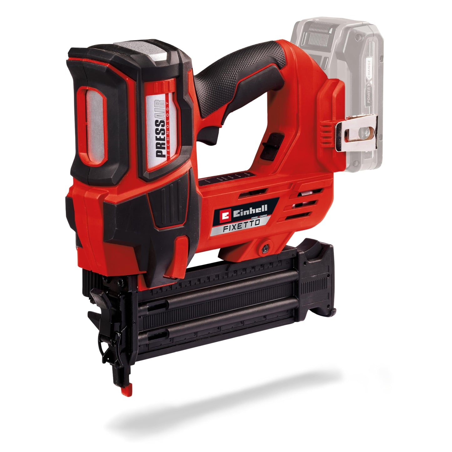Einhell Power X-Change Cordless Nail Gun - 18V Single and Serial Shot Electric Nailer, 60 Shots/Min, Depth Adjustment TE-CN 18 Li Solo with 500 Nails