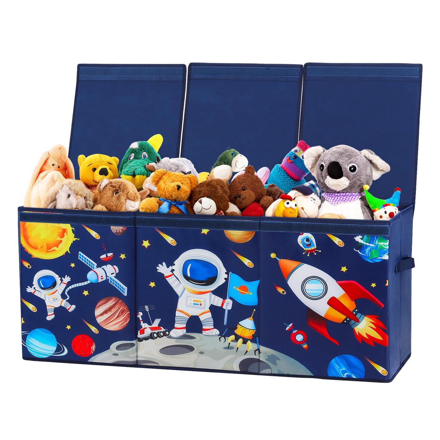 Decalsweet Astronaut Extra Large Kids Toy Storage Box with Lid,Foldable Oxford Toy Storage Organizer Box for Boys-963240cm-Lightweight Toy Chest