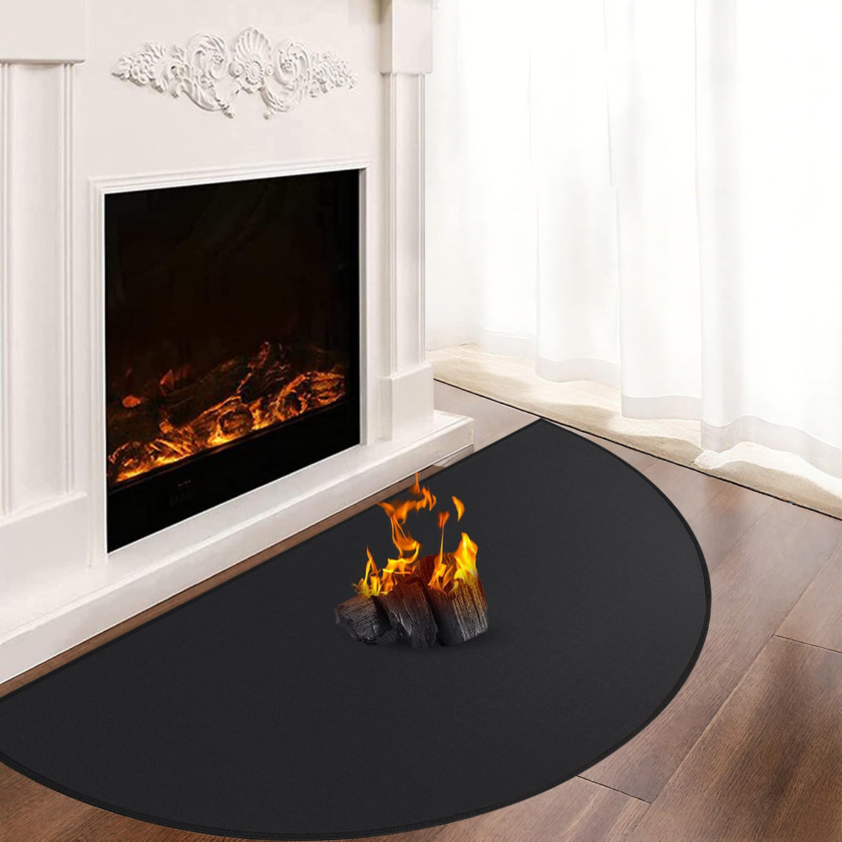 Fireproof Fireplace Mat, 100x60x0.1cm Hearth Rugs for Fireplaces, Fireplace Rug for Indoor Outdoor, Hearth Pads for Wood Stove Protect Floors Carpets