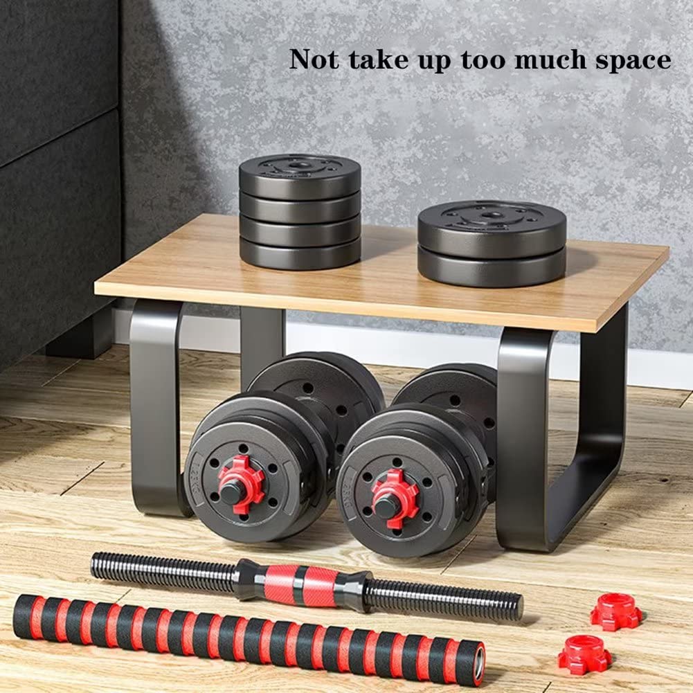 BCBIG Adjustable Dumbbell Set, 10kg, Red, PVC + Iron Sand, Home Fitness, Gym, Back Strength Training