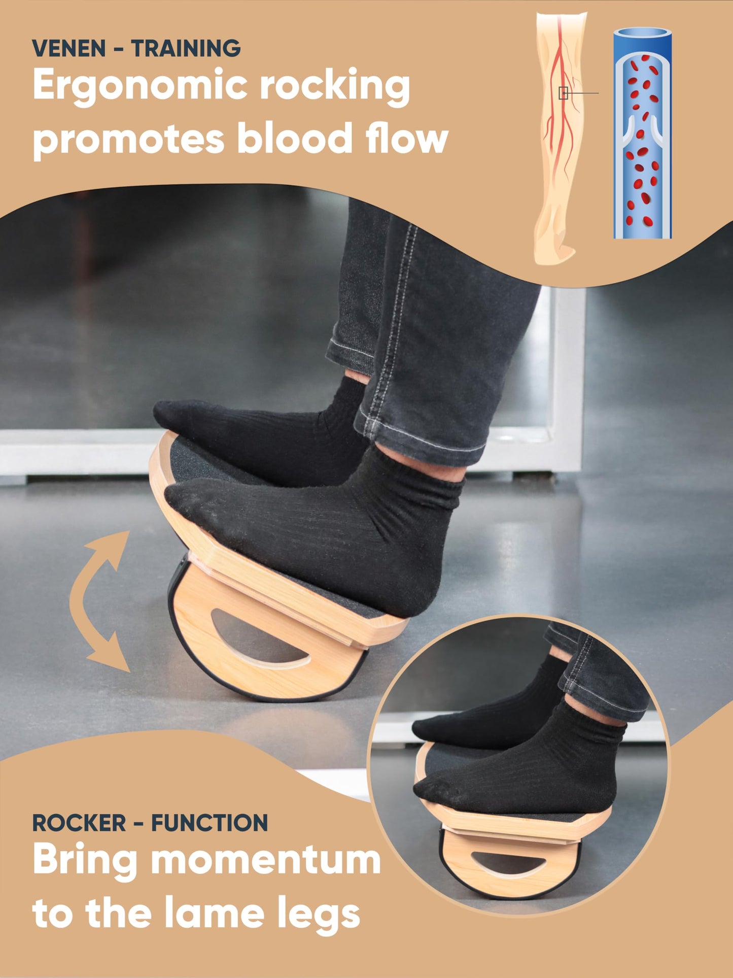 UNITURE Wooden Foot Rest Under Desk [for Better Sitting Posture] Office Footrest, Leg Rest, Foot Stall, Under Desk Foot Rest