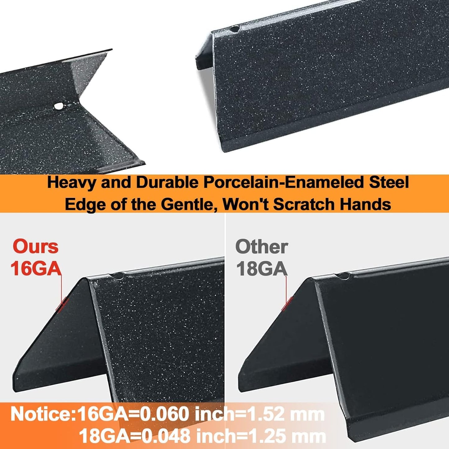 Denmay 38.8 cm Flavorizer Bars for Weber Spirit I & II 200 Series (with Front Control Knobs),Spirit E210 S210 E220 S220 Gas Grills, Porcelain Enameled
