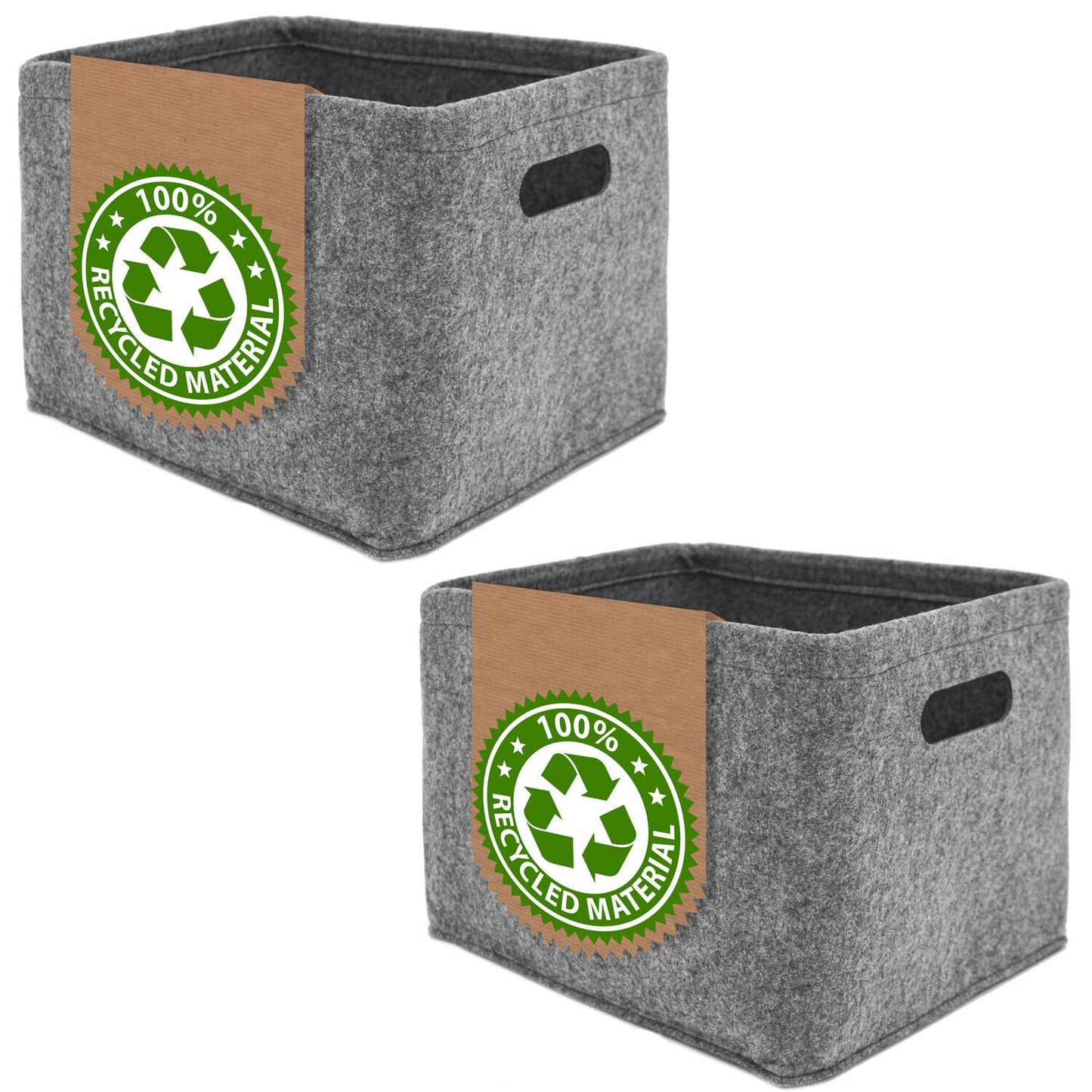 DuneDesign Set of 2: Felt Box 32x26x23 Foldable Storage Box Toiletries Box Storage Basket