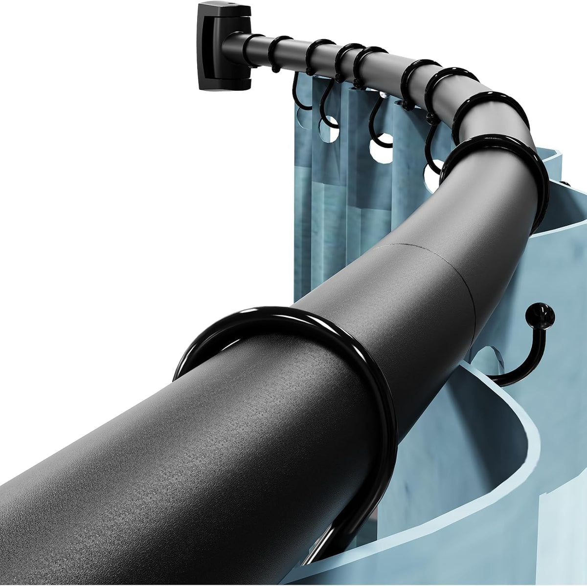Abiglifty Curved Shower Curtain Rod, 109-198CM (43”-78”)