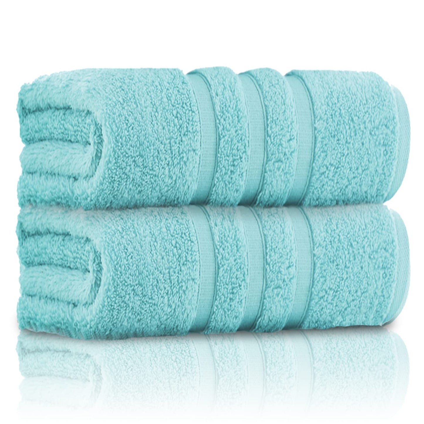 GC GAVENO CAVAILIA Pack of 2 Ultra Soft Super Absorbent Bath Sheets, 550 GSM 100% Cotton Line Texture Towels, Egyptian, Aqua, 80x140 Cm