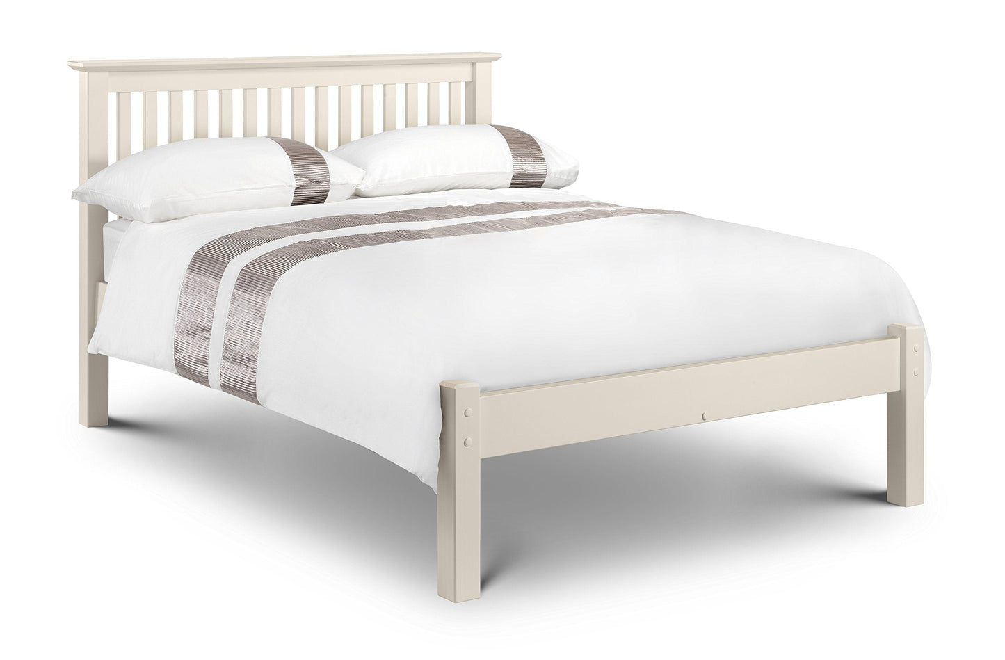 Julian Bowen Barcelona Low Footend Bed - Stone White Wooden Beds