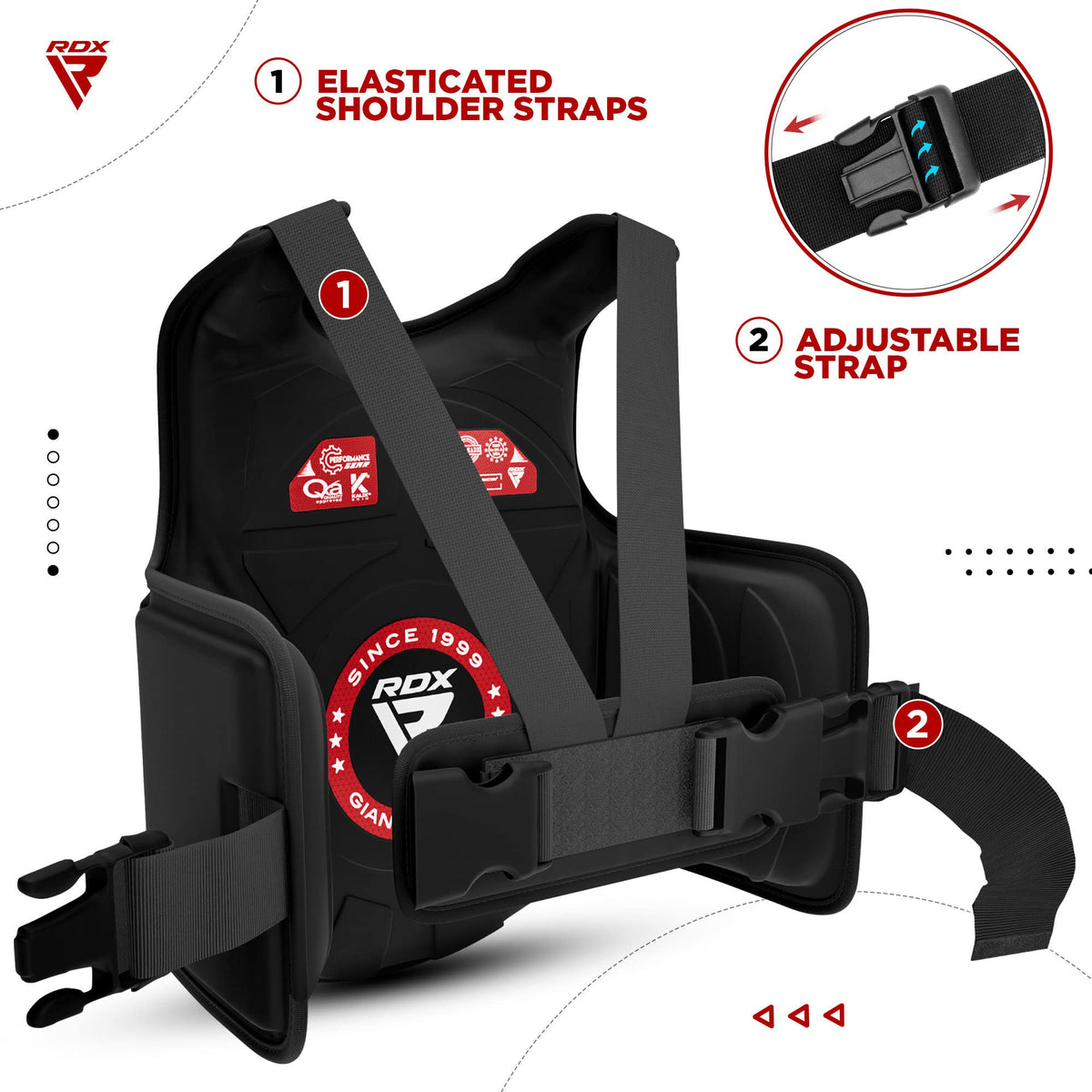 RDX Chest Guard, MMA Kickboxing Muay Thai Boxing Body Protector, Sparring Training Heavy Punching, KARA Adjustable Strike Shield, Martial Arts Upper