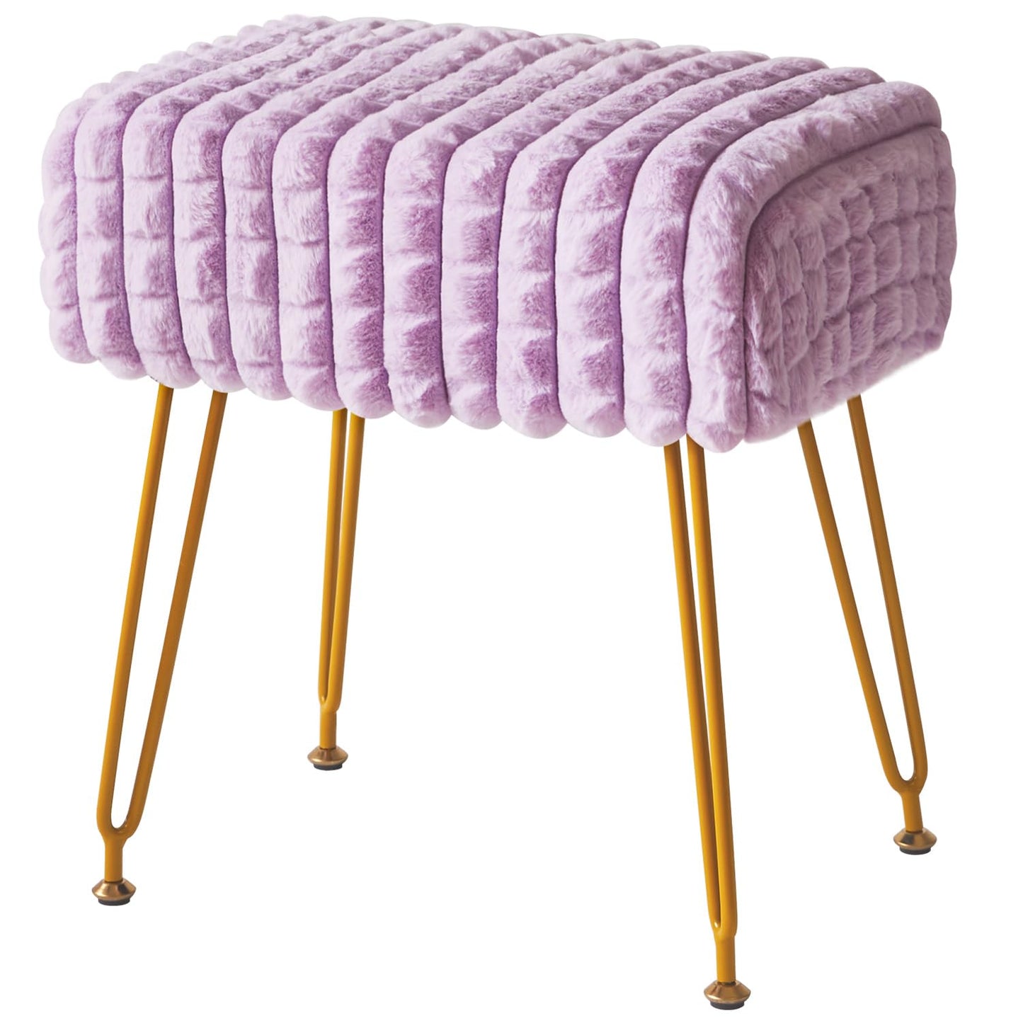 IBUYKE Makeup Vanity Chair, Rectangular Footrest Stool, Purple WBD003V