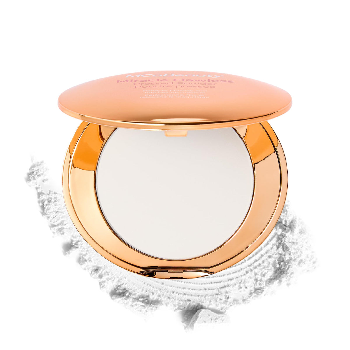 MCoBeauty - Miracle Flawless Pressed Powder - Translucent - Compact Powder with Rose Flower Extract and Sweet Almond Oil - Helps Finish and Refine the