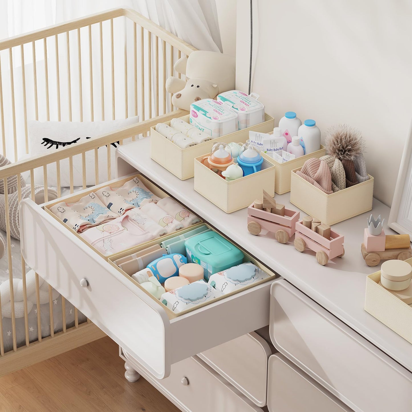 DIMJ Drawer Organisers Dividers for Clothes 12 Pack Baby Essentials Storage