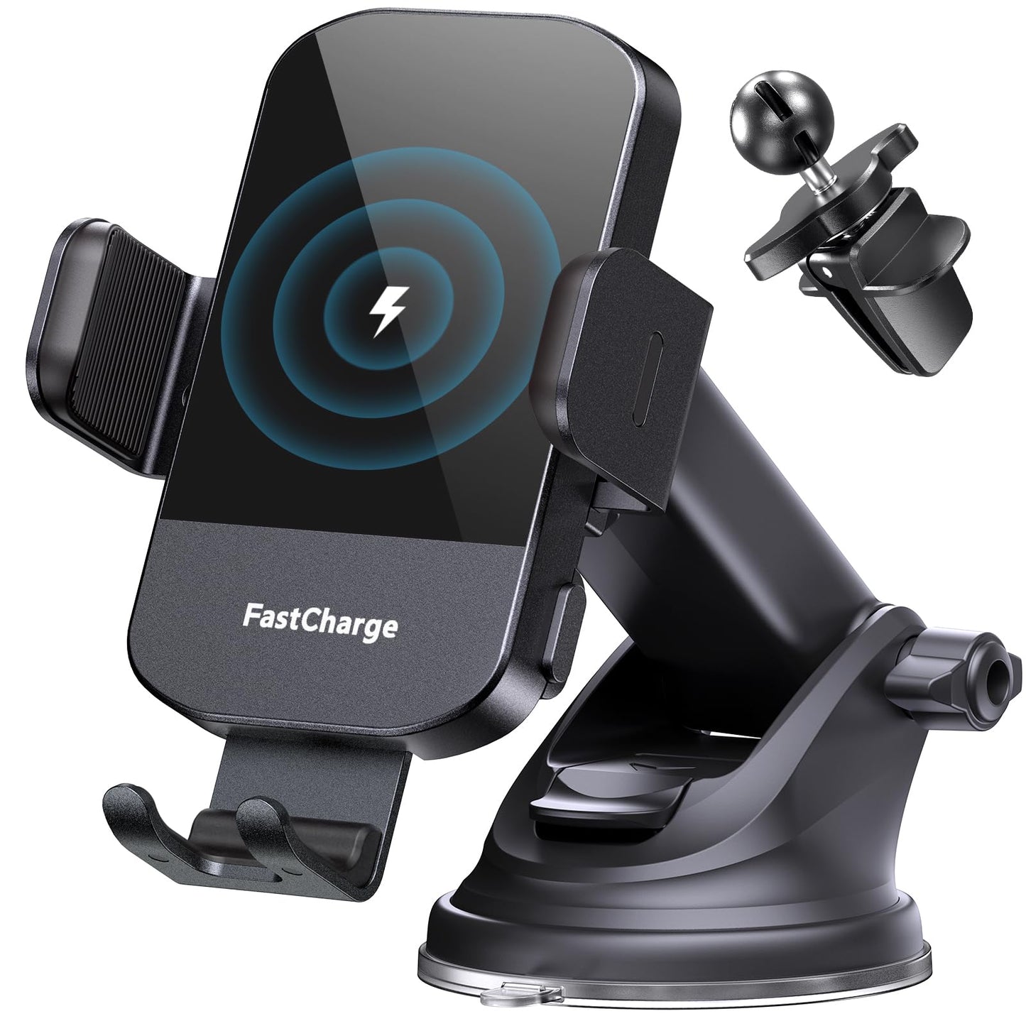 CHGeek Wireless Car Charger, 15W Fast Charging Auto Clamping Car Charger Phone Mount Phone Holder fit for iPhone 16 15 14 13 12 Pro Max 11 XR XS,
