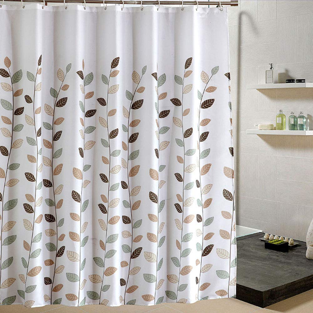 mefound Shower Curtain Waterproof Mould Proof & Mildew Resistant Leaf Bathroom Curtains with 12 hooks,180x180cm(72x72Inch)