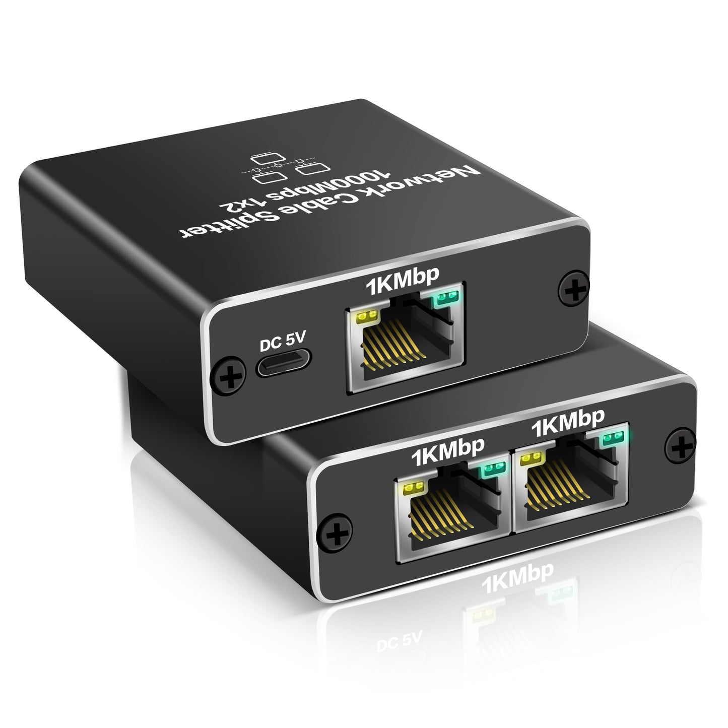 YAODHAOD Ethernet Splitter 1 to 2 1000Mbps LAN Network Splitter Internet Splitter RJ45 Ethernet Switch Extension Connector for Cat5/5e/6/7/8 Cable,