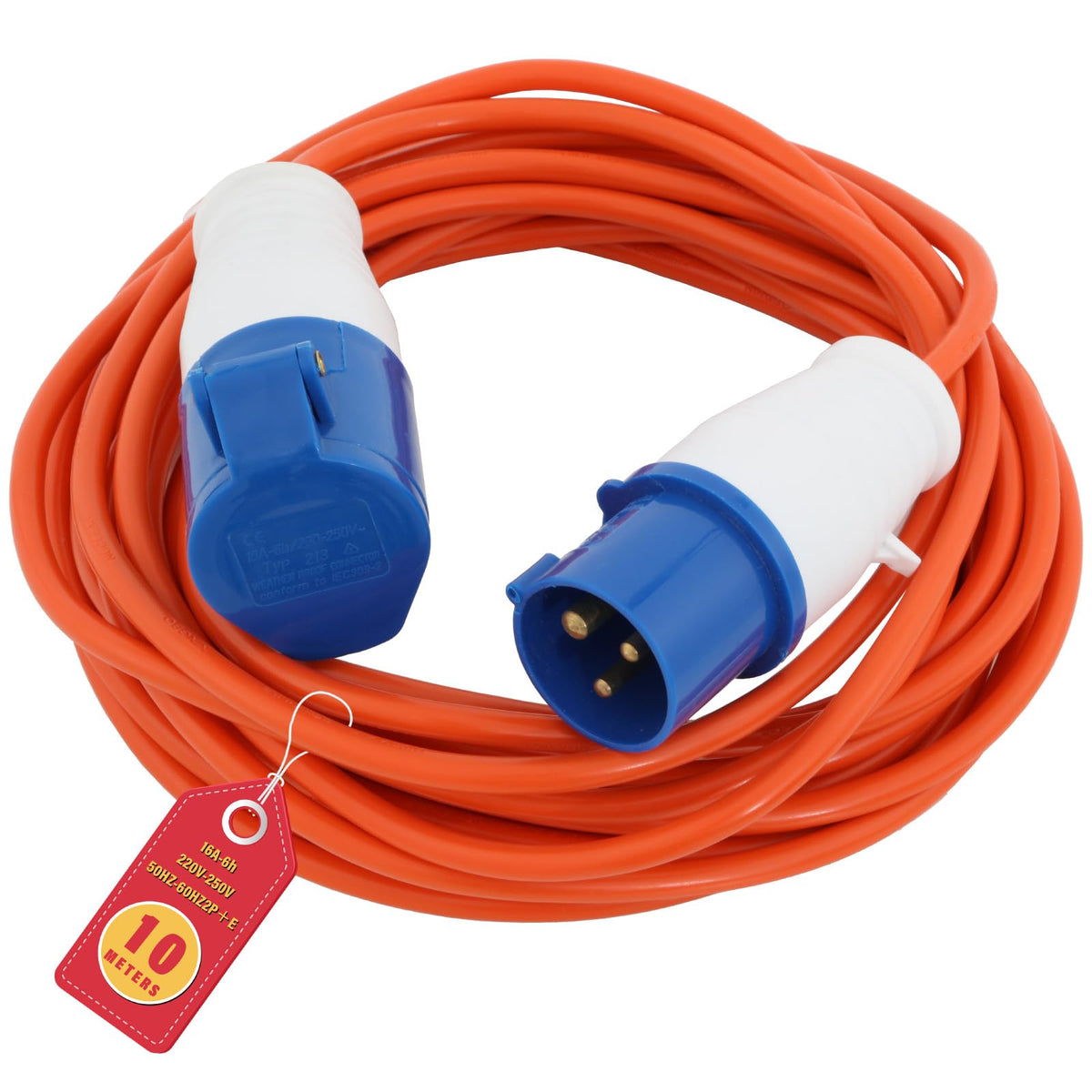 Heavy Duty Caravan Hook Up Cable,10M Extension Lead,16 Amp Cable 240V Camping Extension Lead,for Campervans & Motorhomes' Everyday Use