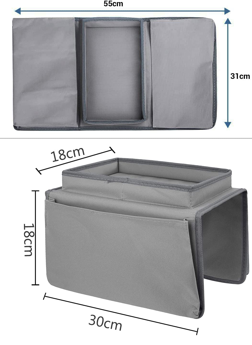 Sofa Candy Organizer with Tray Sofa Armrest Organizer with Cup Holder Couch Armchair TV Remote Caddy Sofa Storage Bag for Phone Tablet Book Magazines