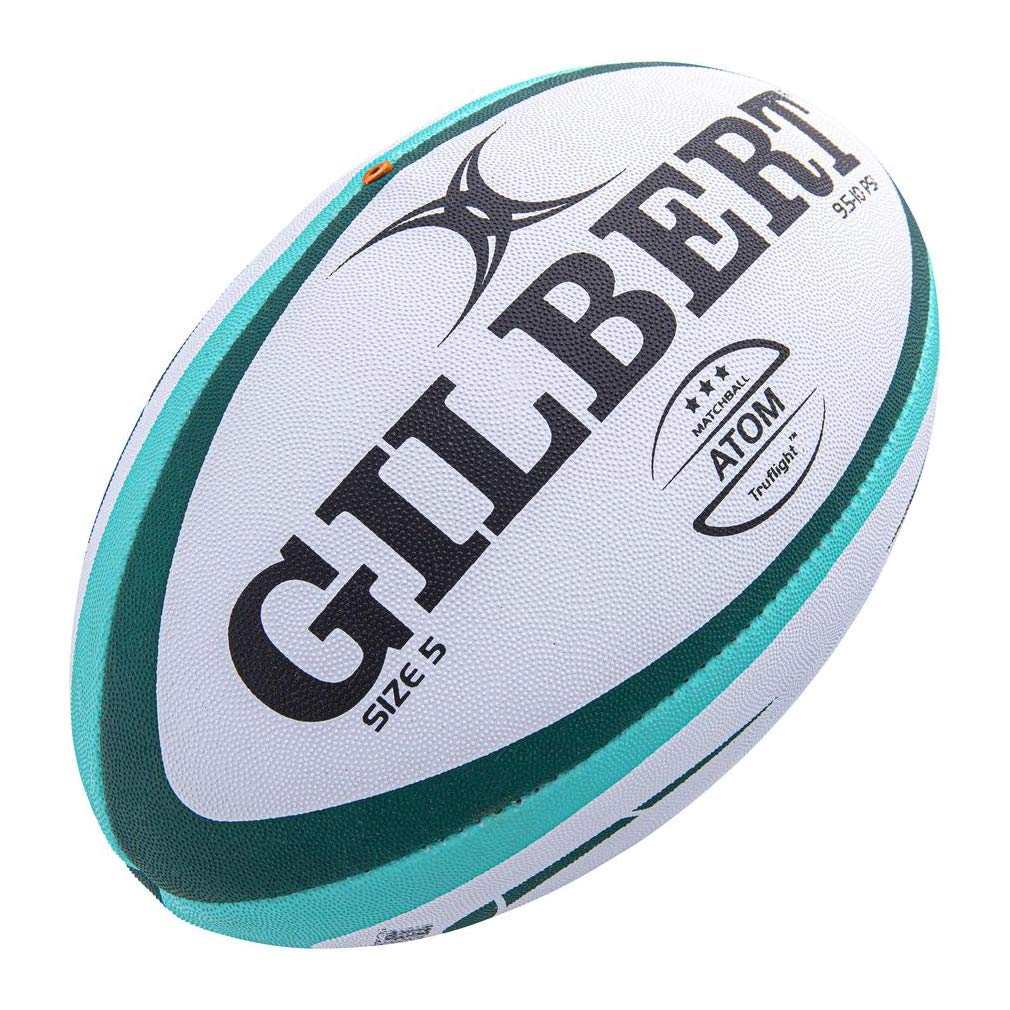 Gilbert Atom Rugby Ball [Each] ? GREEN ? SIZE 5 ? Conforms to World Rugby specifications