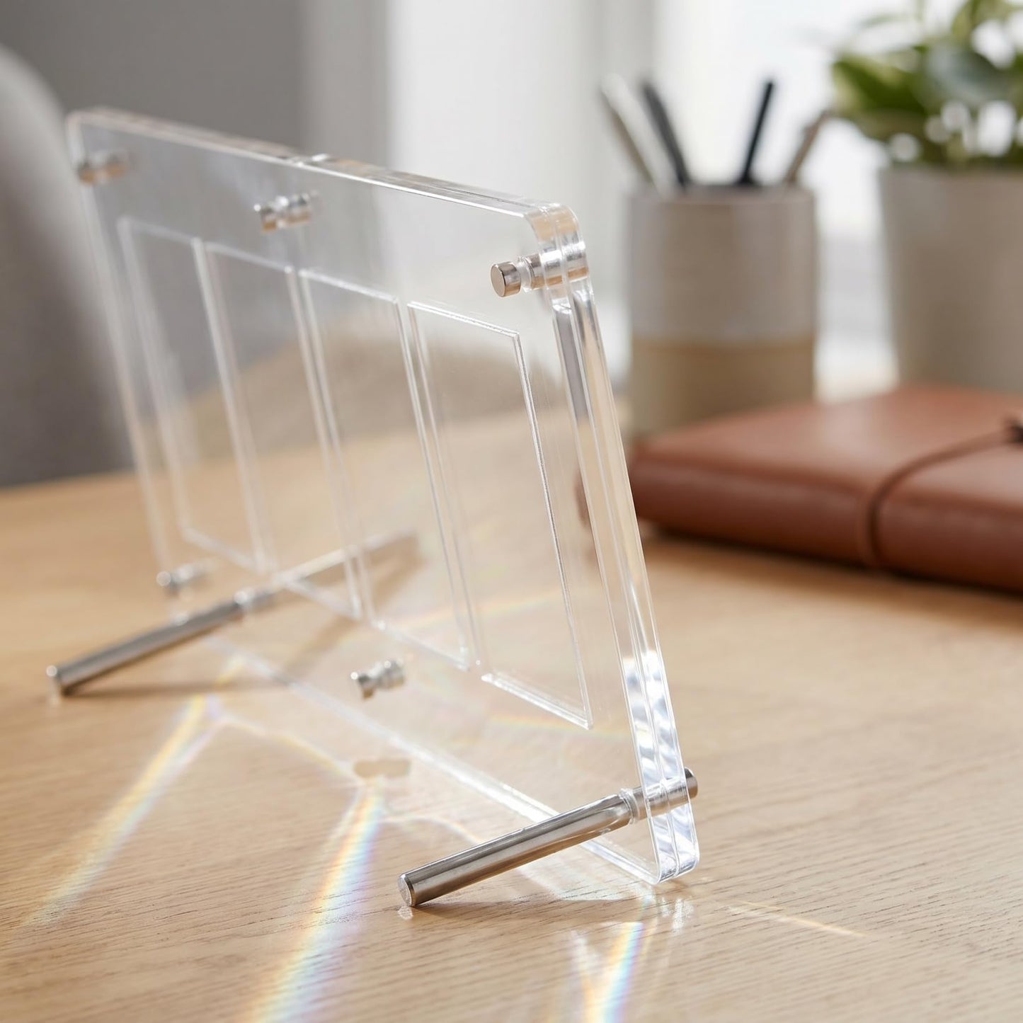 Ciieeo Trading Card Holders Clear Acrylic Display Stand 4 Slots Baseball Card Display Rack Game Frame Sports Holder Desktop Organizer