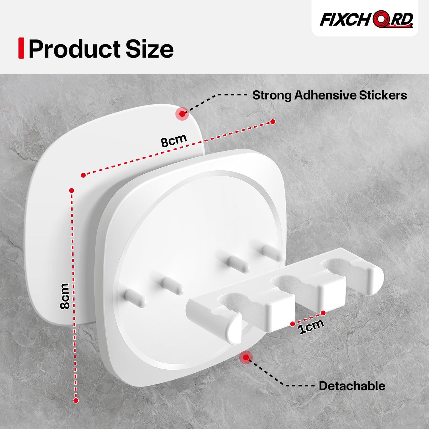 FIXCHORD Electric Toothbrush Head Holder, 2 Pieces, Bathroom Toothbrush Holder for Electric Toothbrushes with Strong 3M Sticker