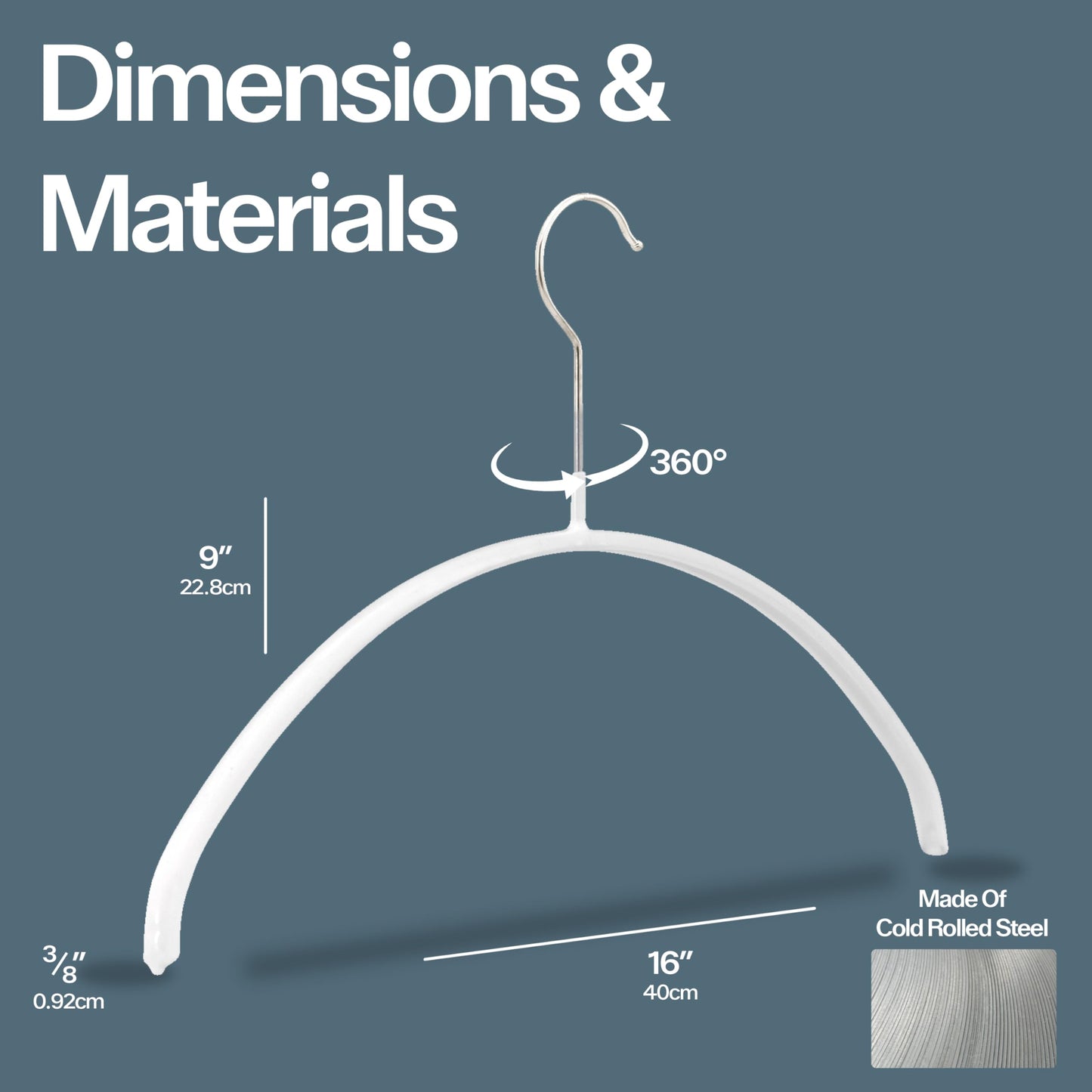 Mawa by Reston Lloyd Euro Series Non-Slip Space Saving Steel Clothes Hanger for Shirts, Dresses, Sweaters, Style 40/P