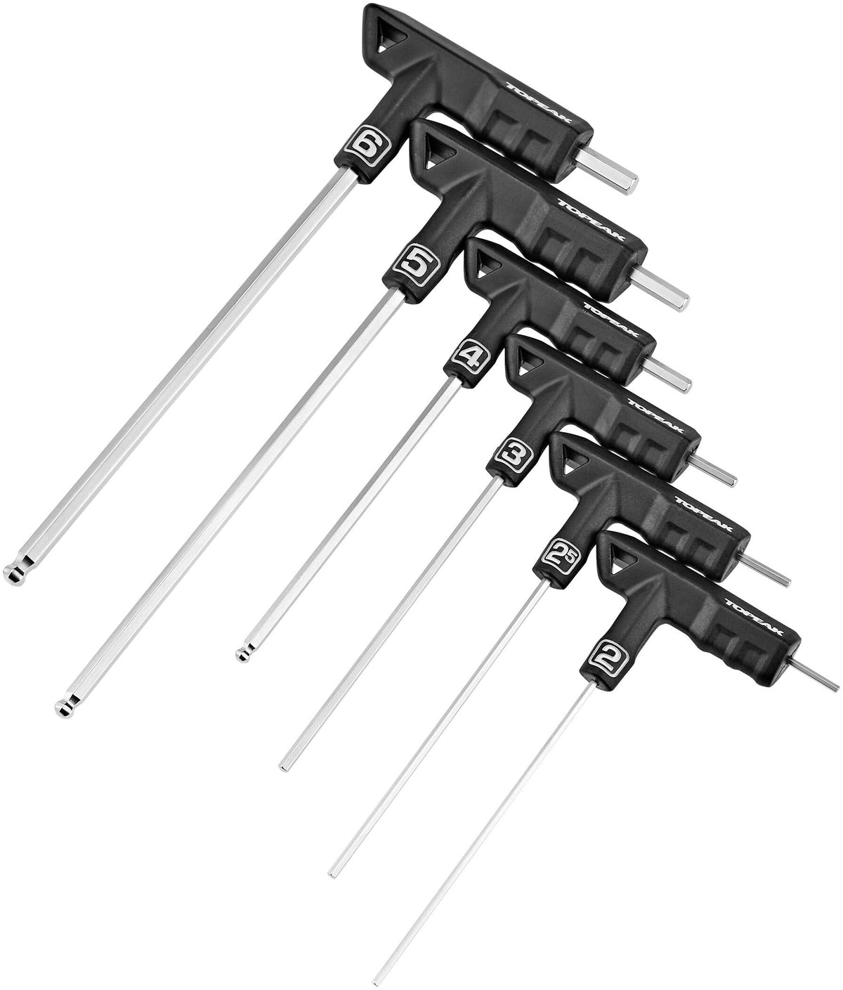 Topeak Wrench Set - TPS-SP01, One Size, Pro Quality, Chrome Vanadium Steel, Hex Wrenches: 2/2.5/3/4/5/6 mm, Ergonomic Plastic Handle
