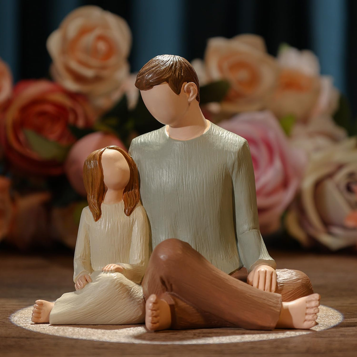 Carracci Father and Daughter Figurines, Dad Daughter Statues, Sculpted Hand-Painted Figures Gifts for Fathers Day Anniversary Birthday