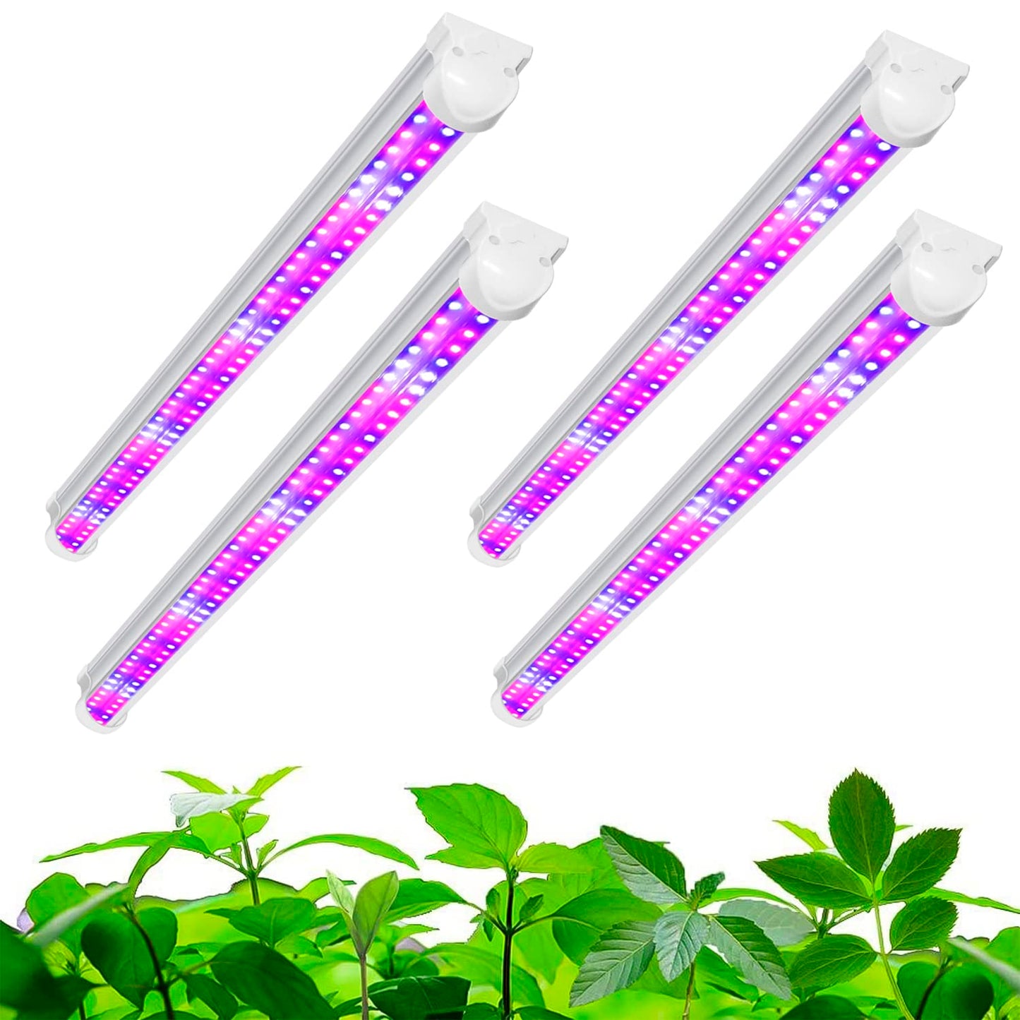 wolezek Grow Lights for Indoor Plants, 2FT T8 Full Spectrum Led Grow Light, with Dasiy Chain Design, 384LEDs(4/Pack) Plant Grow Lamp for Seedlings,