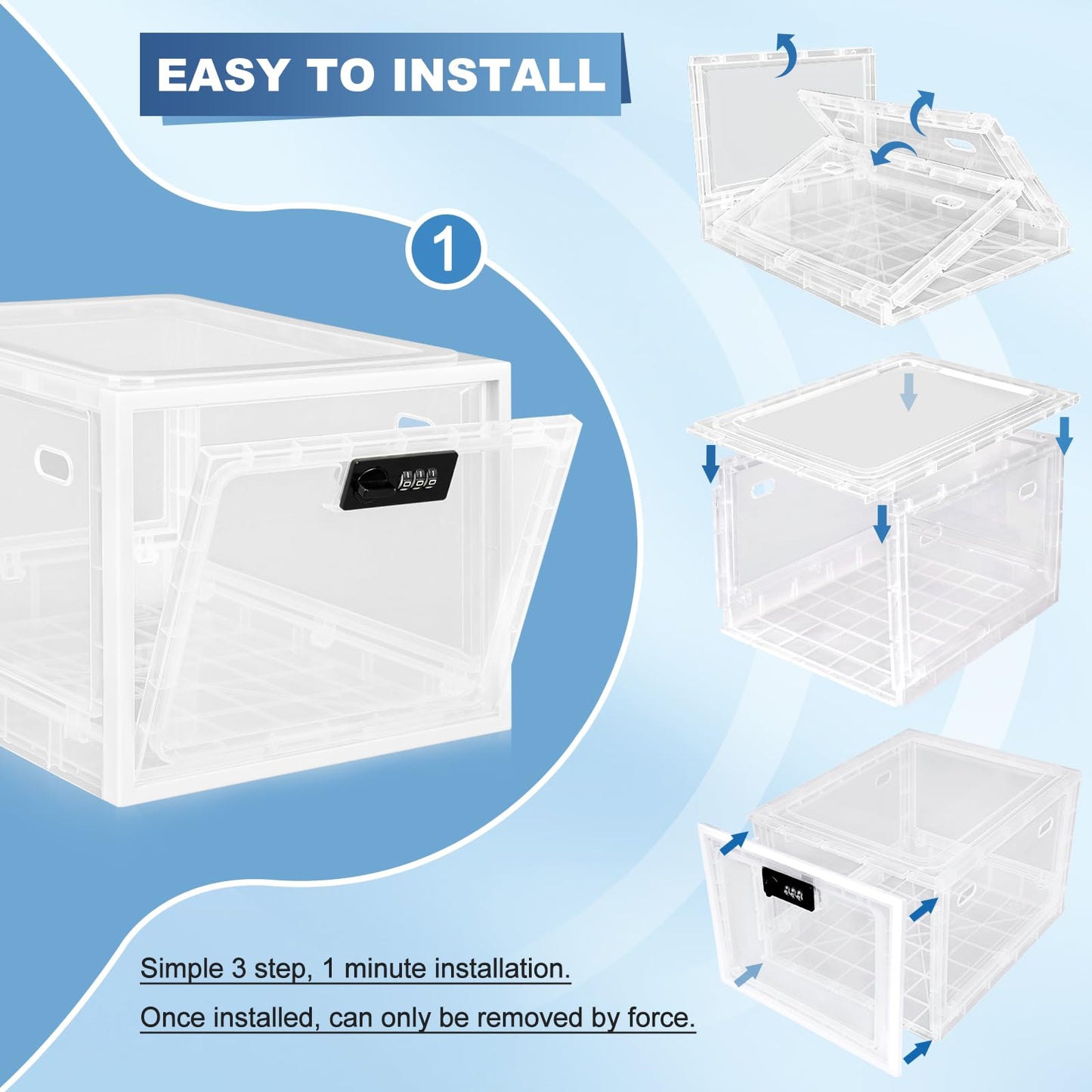 Gemaxvoled Lockable Medicine Box, 12.6L BPA-Free Lockable Storage Box for Child Safety
