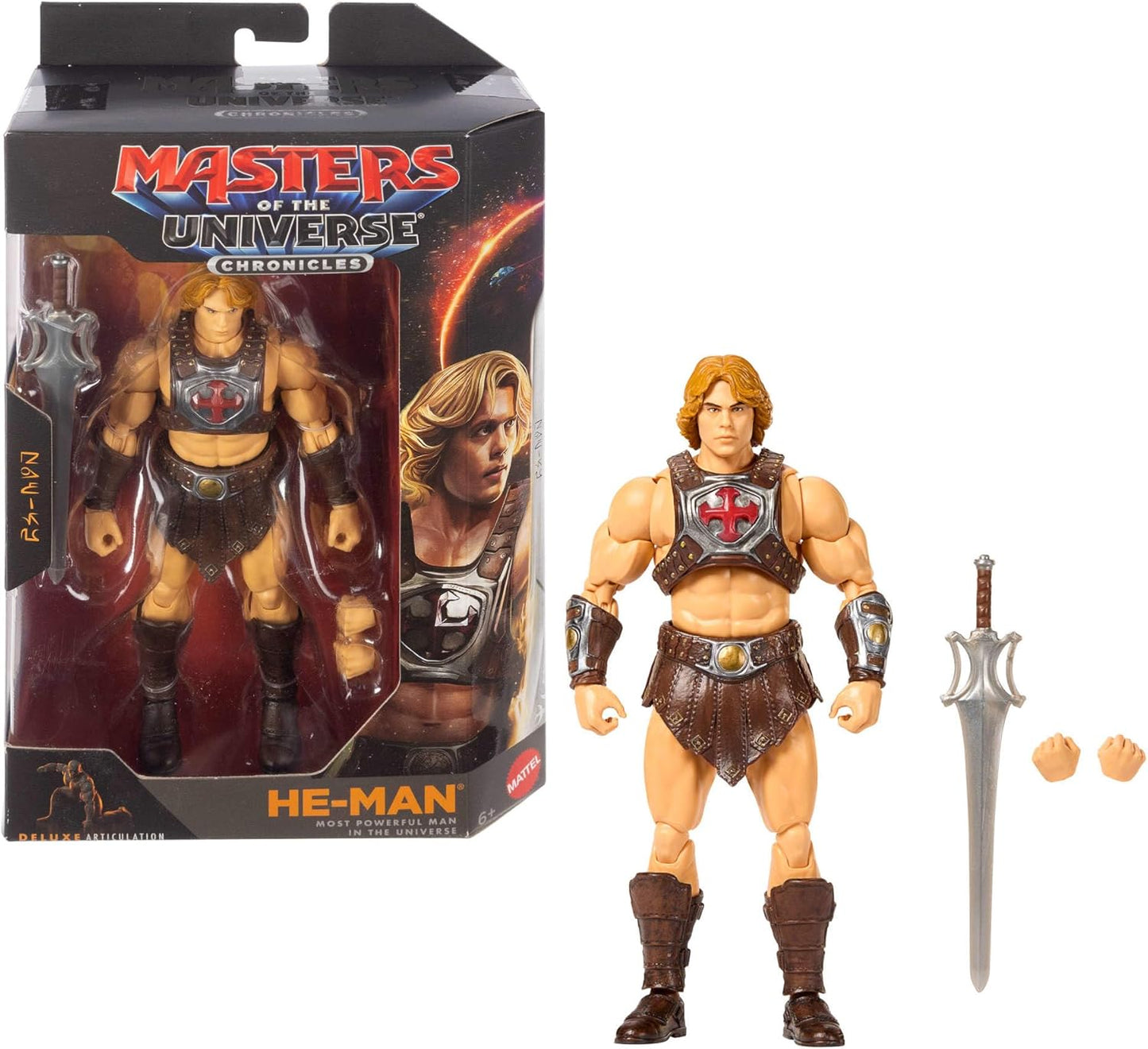 Masters of the Universe Action Figure Chronicles He-Man, 6.5 Inch. New but open scruffy box.
